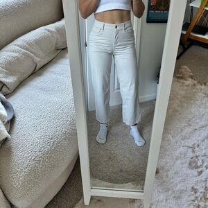 Beige Lululemon City Sleek Utilitech Cropped Straight Leg Pants